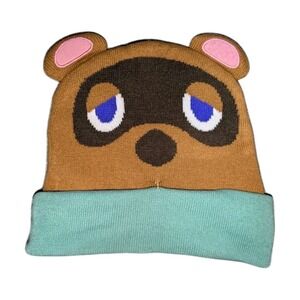 Nintendo Animal Crossing Tom Nook Beanie Hat Big Face 3D Ears Cosplay Knit